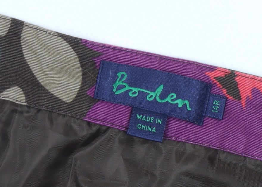 Boden Women’s Multicoloured Floral Cotton A-Line Knee Length Skirt 14