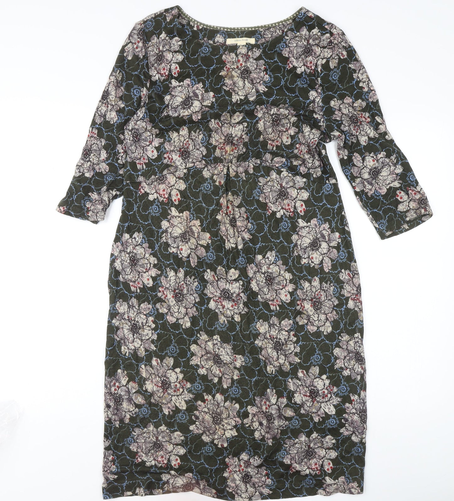 White Stuff Women’s Multicoloured Floral Shift Dress UK 12 Knee Length