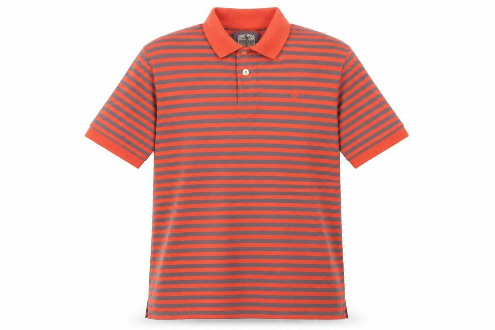 Samuel Windsor Men’s Orange Striped Polo Shirt L Cotton Casual