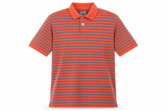 Samuel Windsor Men’s Orange Striped Polo Shirt L Cotton Casual