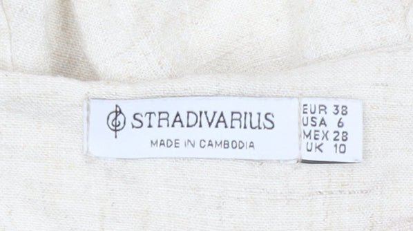 Stradivarius Women’s Ivory Size 10 Wrap Shorts Linen Blend