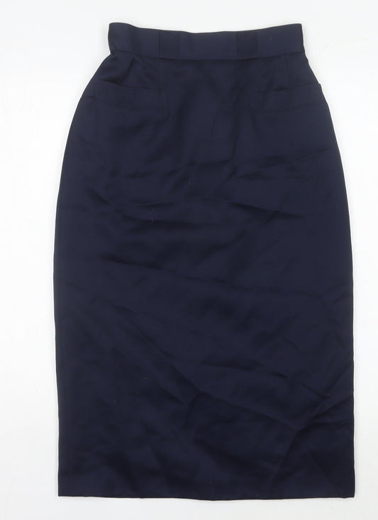 Jenni Barnes Women’s Navy Blue Wool Blend Pencil Skirt Size 12
