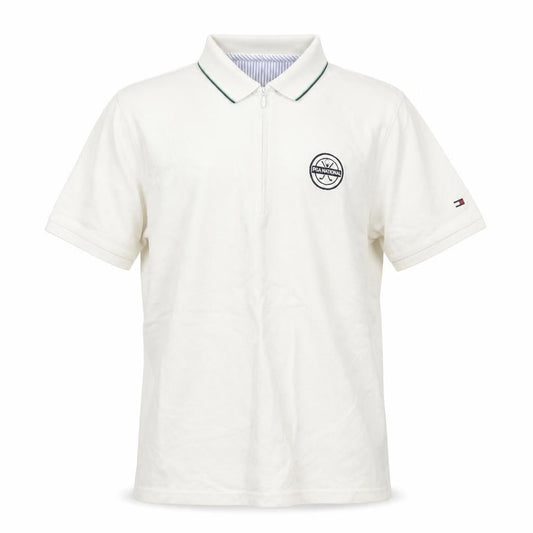 Tommy Hilfiger Men's Ivory Golf Polo Shirt M Embroidered Logo