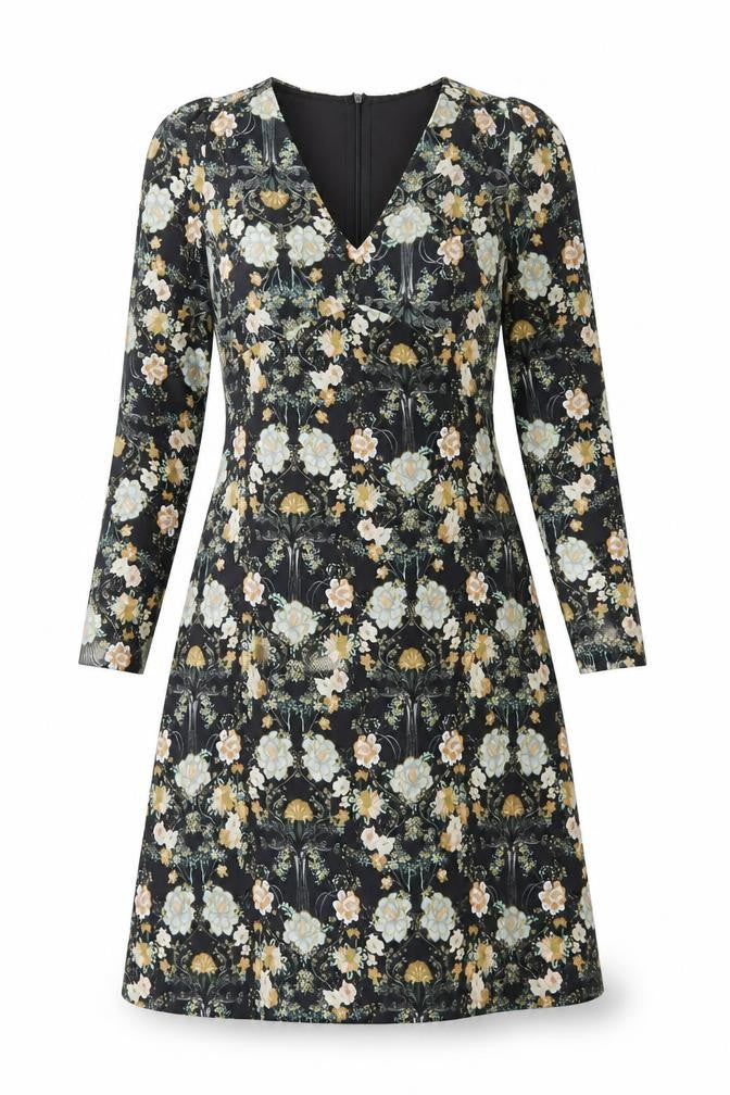 Boohoo Women's Multicoloured Floral Wrap Dress Size 10 Knee Length V-Neck