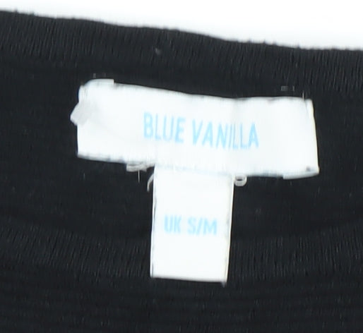 Blue Vanilla Women’s Black Beaded Star Leopard Jumper S