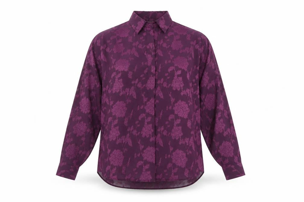 Womens UK Size 8 French Connection Purple Polyester Button-Up