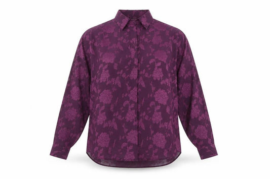 Womens UK Size 8 French Connection Purple Polyester Button-Up