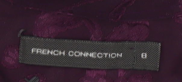 French Connection Women’s Purple Floral Long Sleeve Button-Up Shirt Size 8