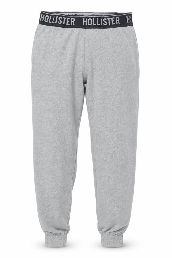 Hollister Men’s Grey XS Jogger Trousers Elastic Waist Fleece Activewear