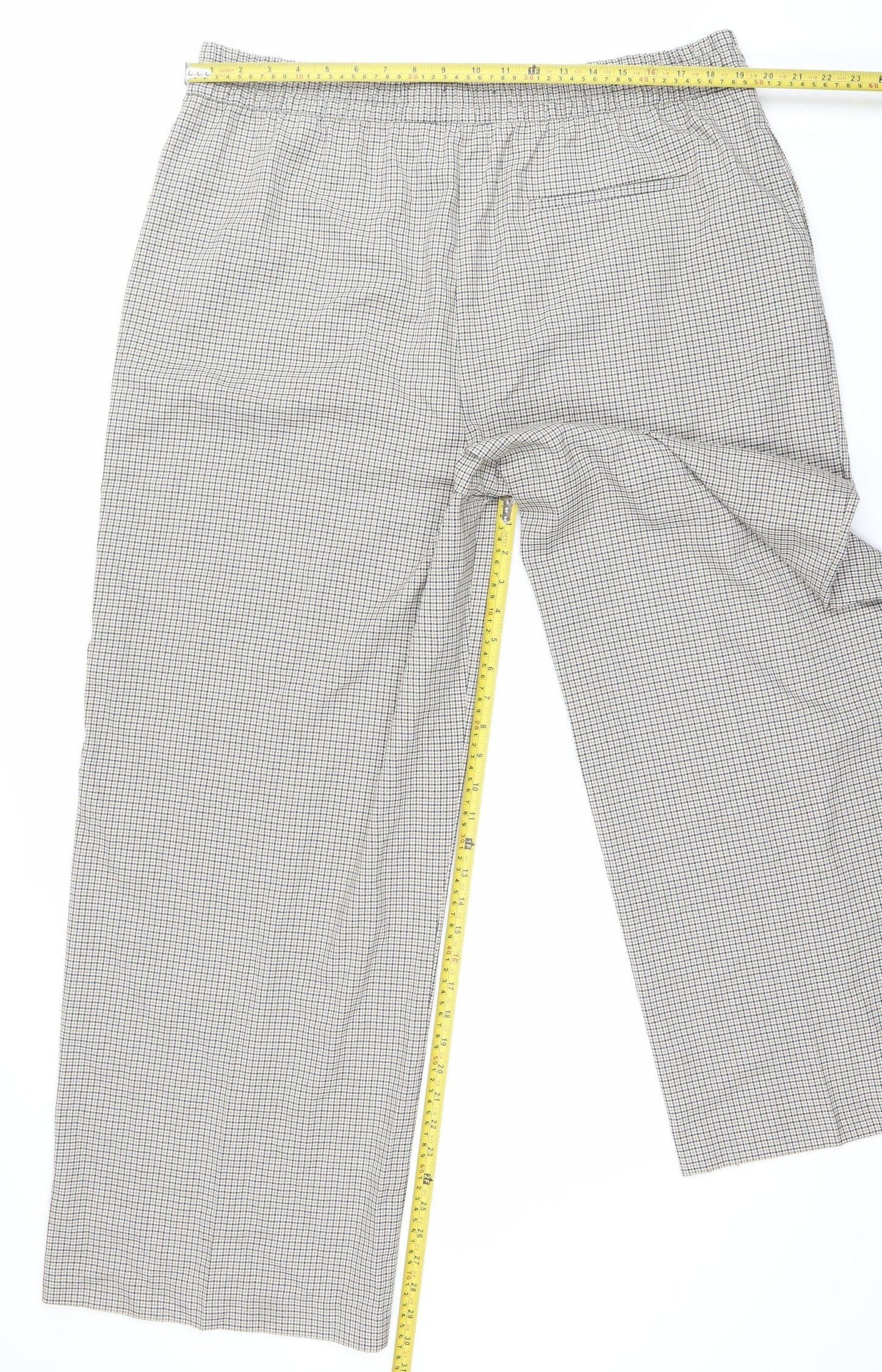 Marks and Spencer Women's Multicoloured Check Trousers Size 20 Regular Fit