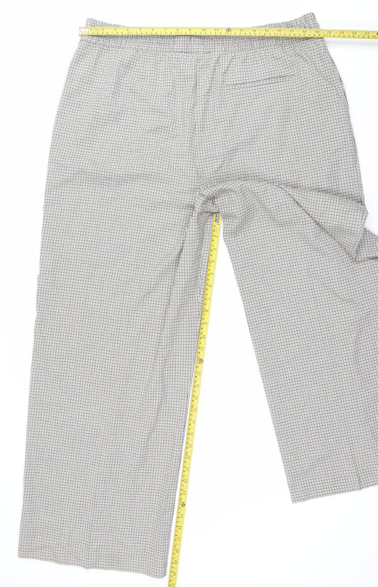 Marks and Spencer Women's Multicoloured Check Trousers Size 20 Regular Fit