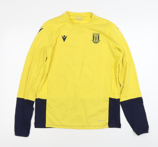 Macron Boys XL Yellow Navy Stoke City Long Sleeve Football Jersey