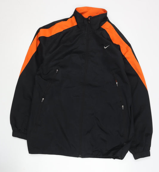 Nike Men’s Black Orange 2XL Track Jacket Clima-Fit Sports Mid-Length