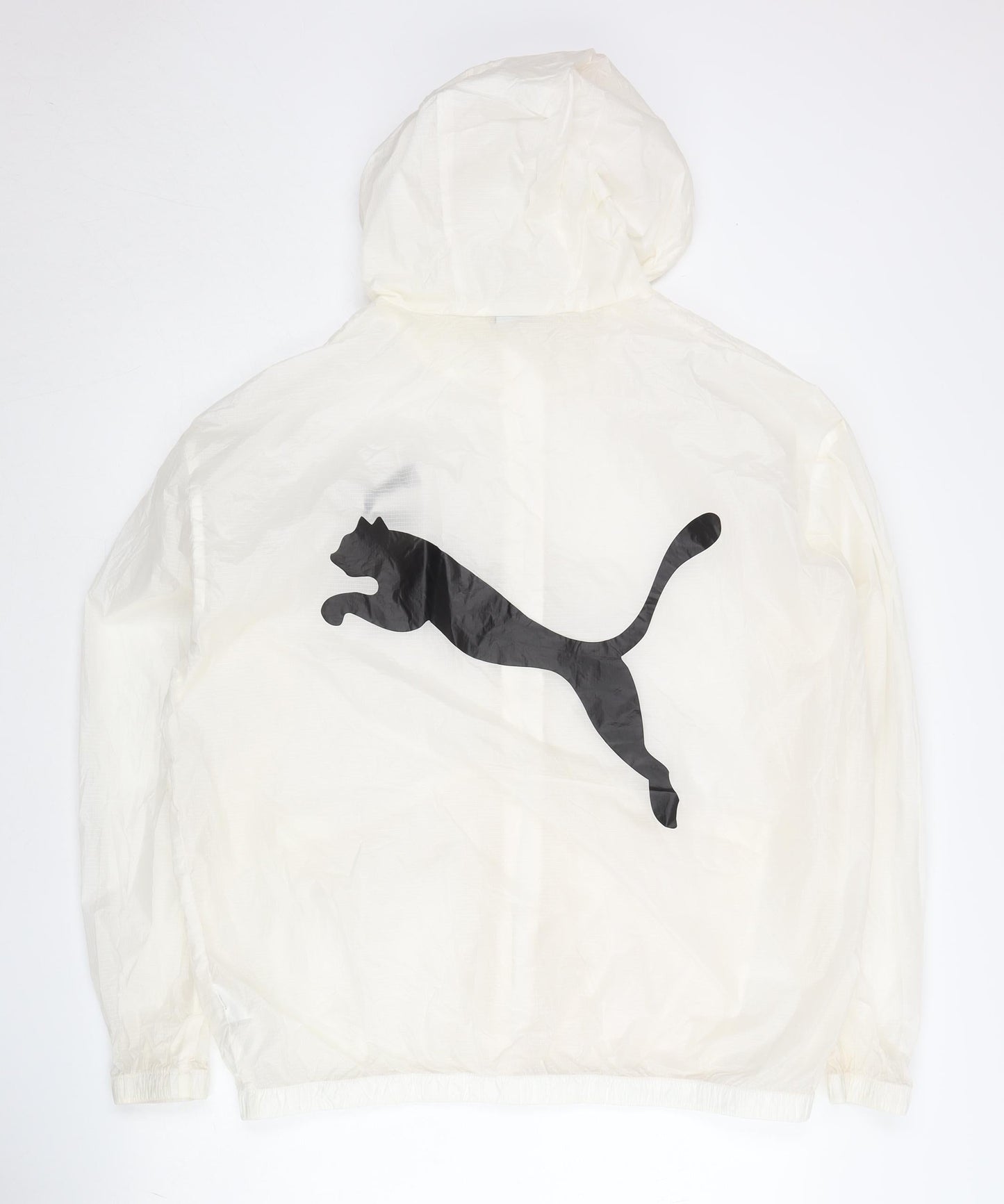 Puma Men’s Ivory Windbreaker Jacket S Lightweight Hooded Nylon