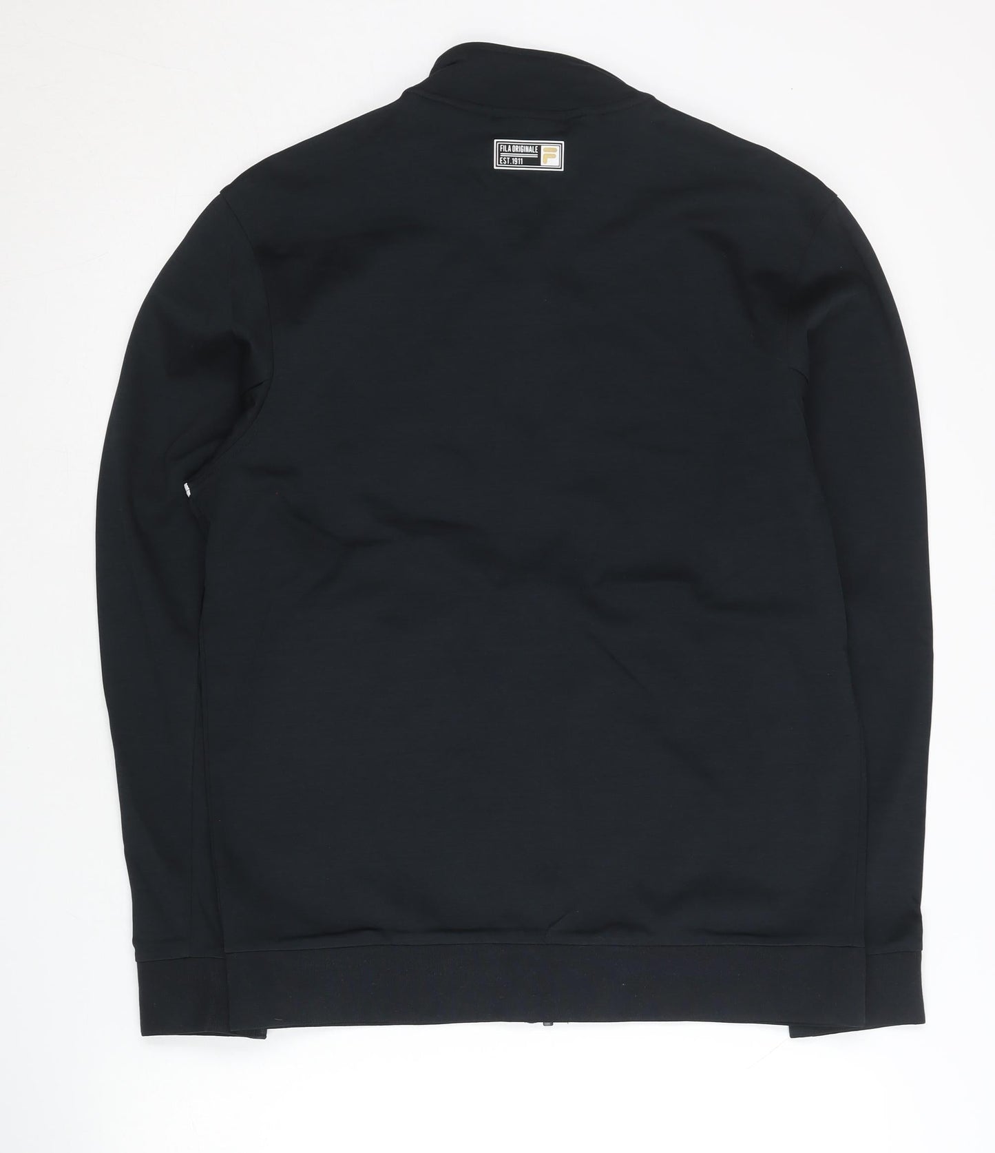 Fila White Line Men's Black M Track Jacket Gold White Stripe Full Zip