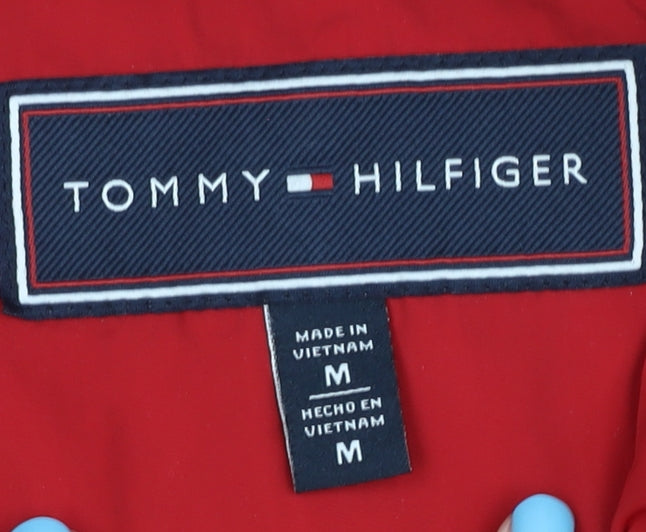 Tommy Hilfiger Men’s Red Mid-Length Windbreaker Jacket M