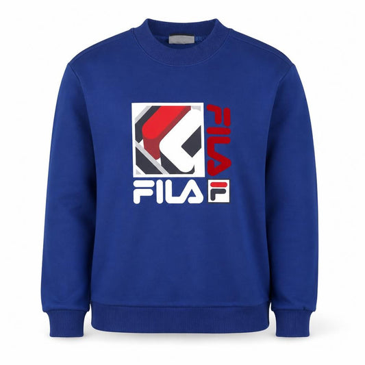 Unisex Adults UK M Regular FILA Blue Pullover Sweatshirt