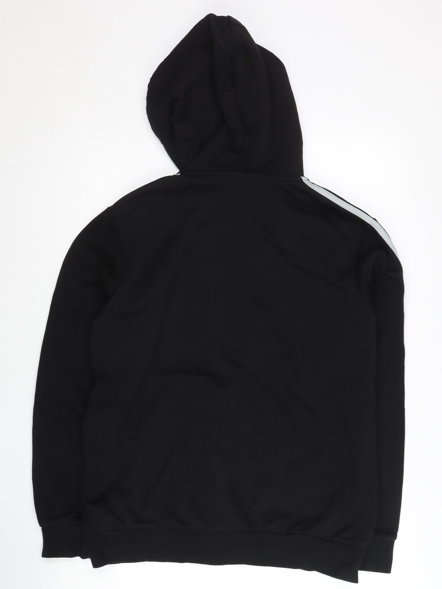 Adidas Men’s Black Full Zip Hoodie L Sports Logo Fleece