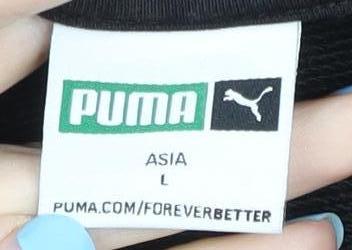 Puma Men's Black M Pullover Hoodie Gold Logo Graphic Sportswear