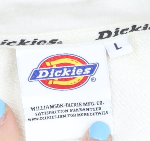 Dickies Men’s White Pullover Hoodie L Logo Graphic Cotton