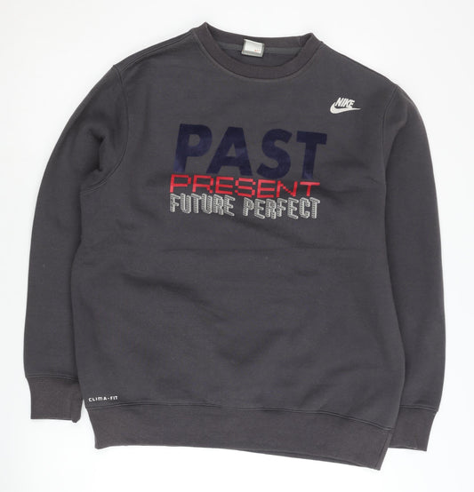 Nike Men's Black M Pullover Sweatshirt Crew Neck Graphic Print