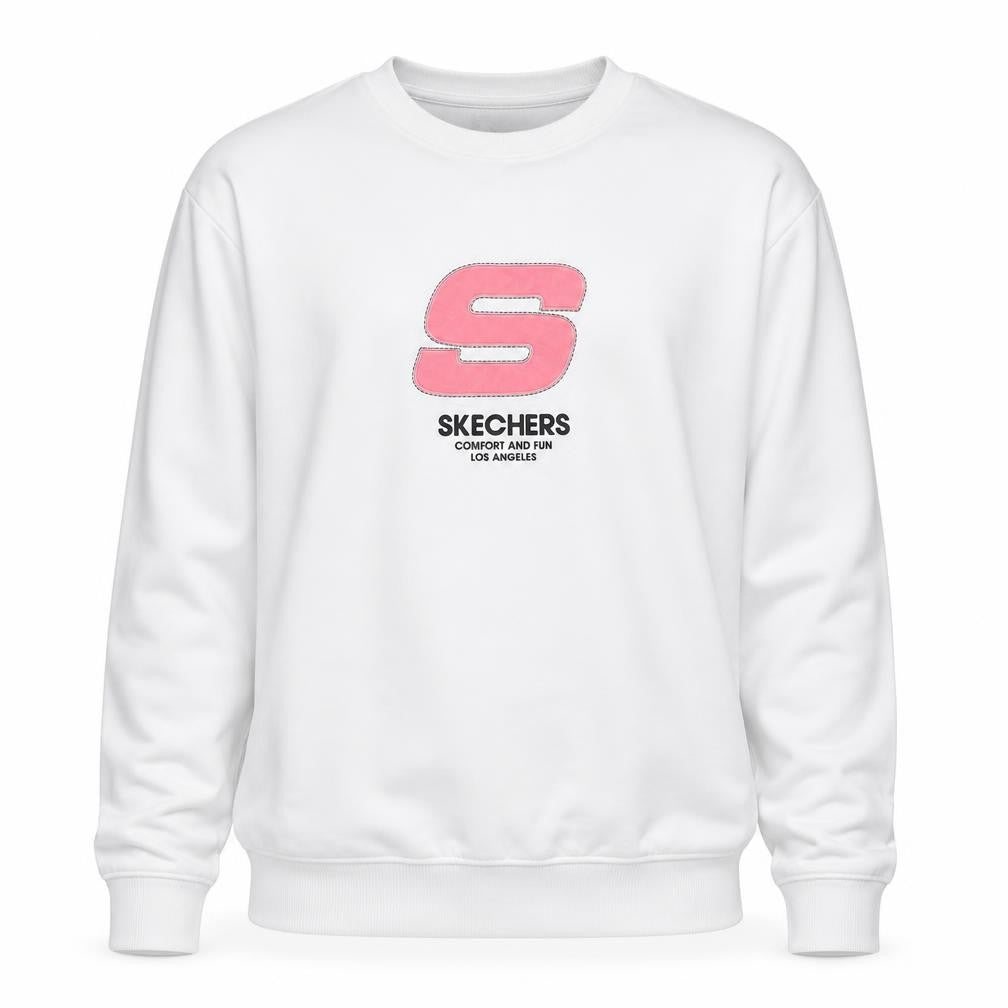 Mens UK L Regular Skechers White Pullover Sweatshirt