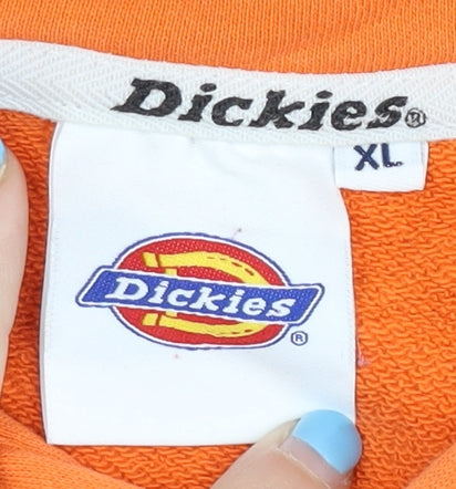 Dickies Men’s Orange XL Pullover Hoodie Graphic Logo Cotton