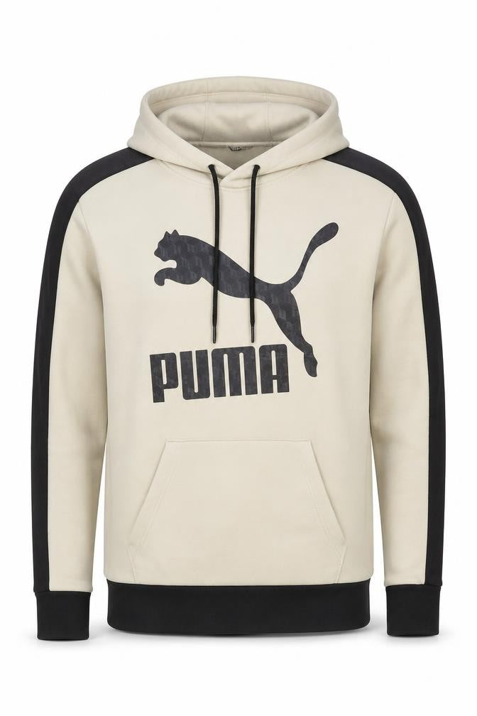 Mens UK S Regular PUMA Beige Pullover Hoodie