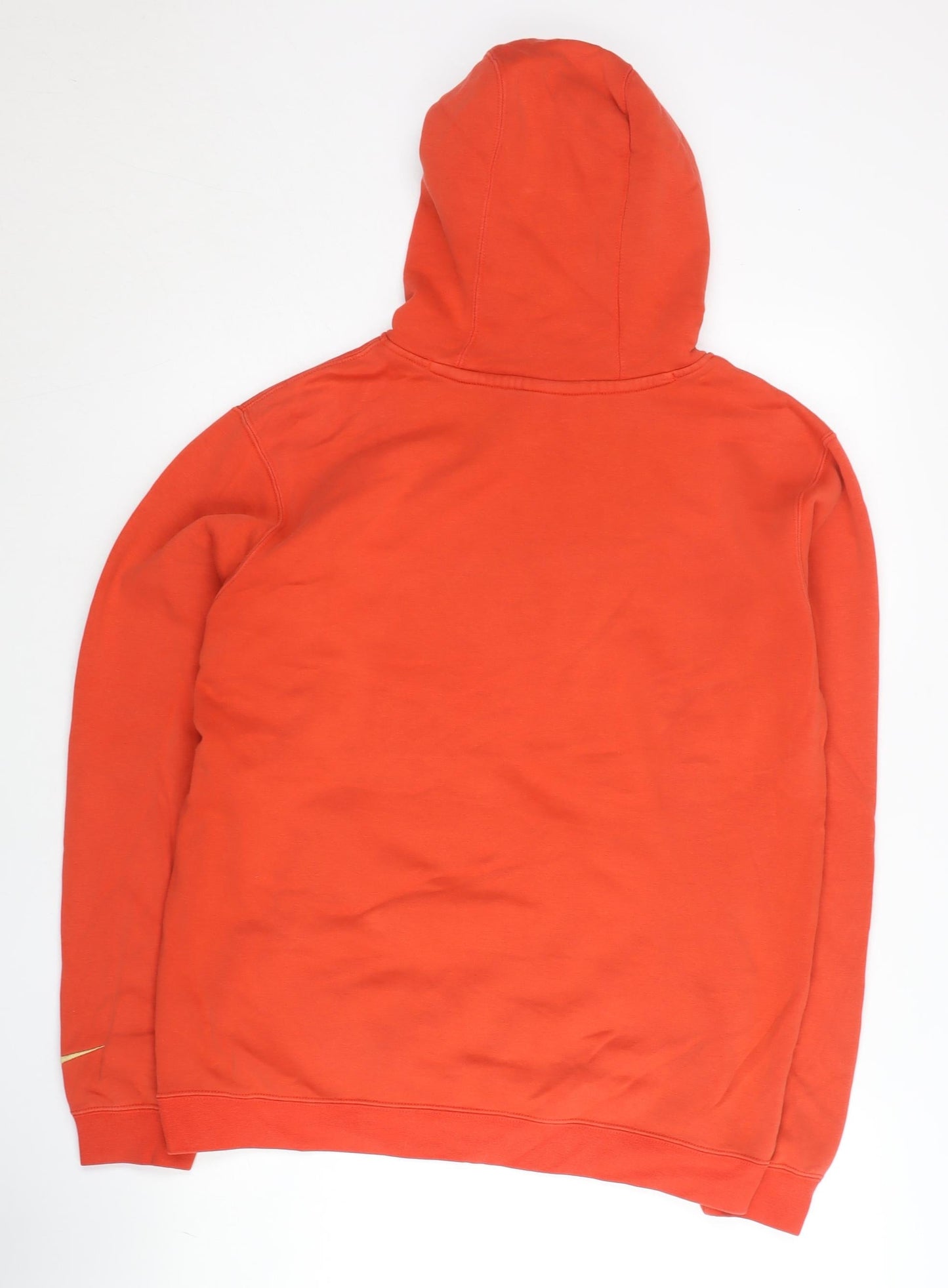 Nike Men’s Orange Pullover Hoodie L Graphic Logo Sportswear