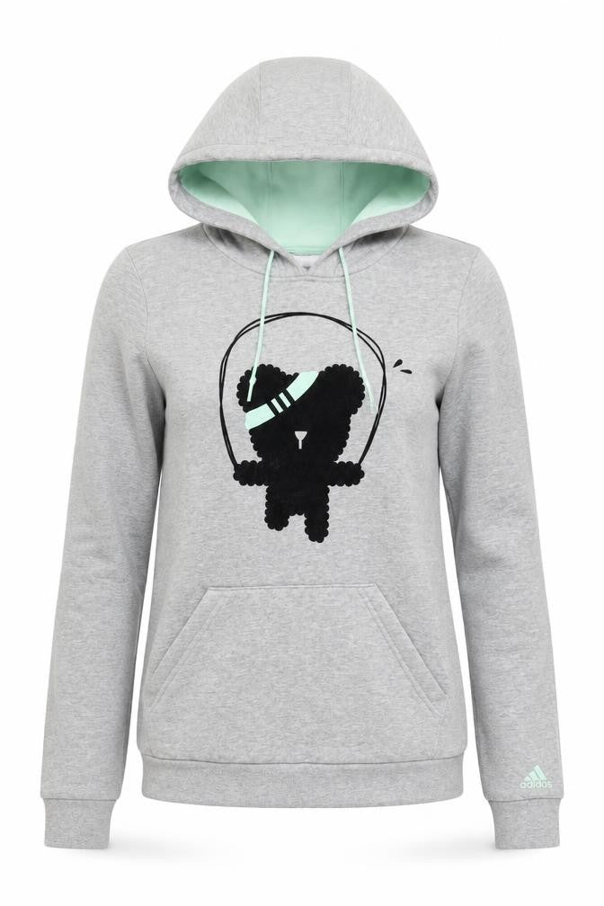 Womens UK XS Regular adidas Grey Pullover Hoodie