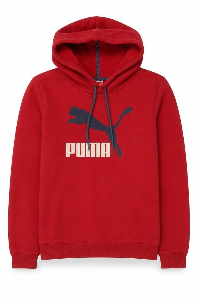 Mens UK M Regular PUMA Red Pullover Hoodie
