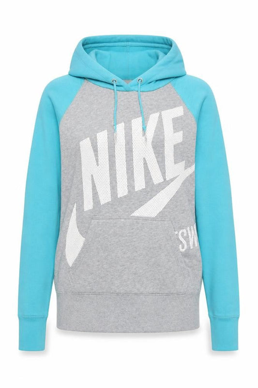 Womens UK M Regular Nike Grey Pullover Hoodie