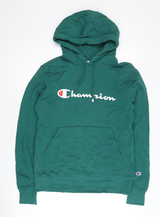 Champion Men's Green Pullover Hoodie Medium Graphic Logo Sportswear