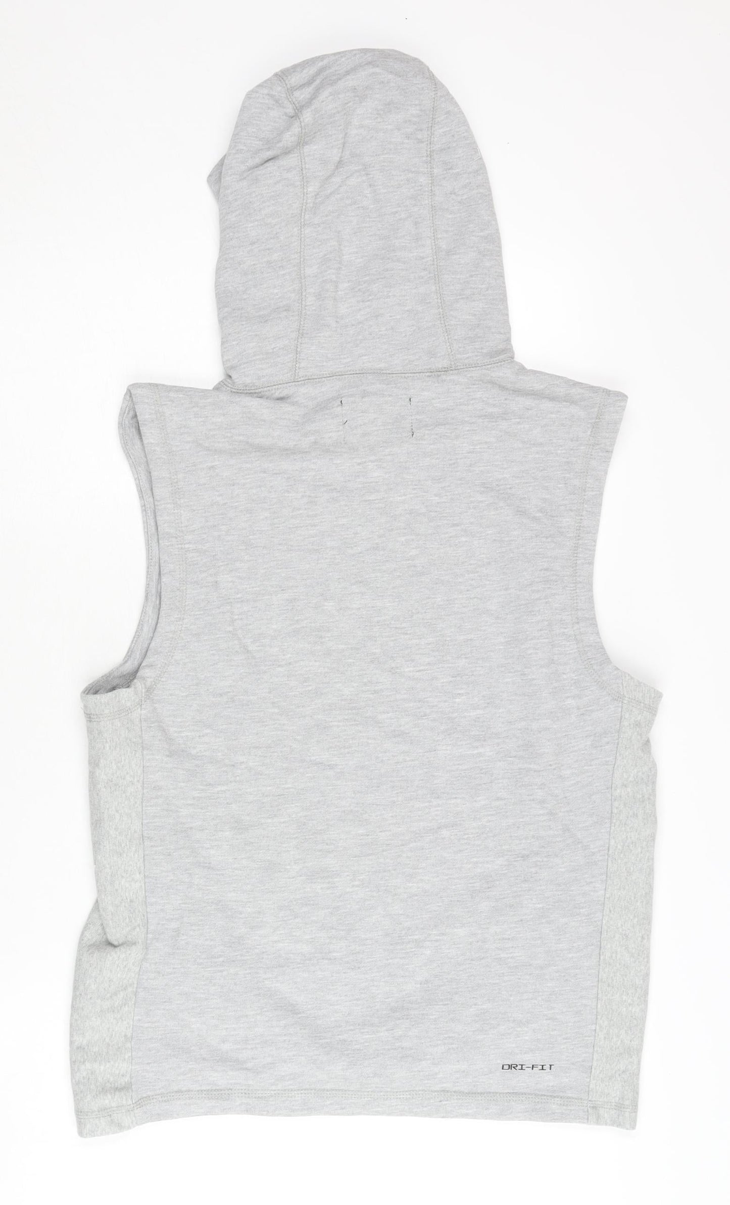 Jordan Mens Grey Sleeveless Hoodie Vest Size S Sports Gym Lightweight