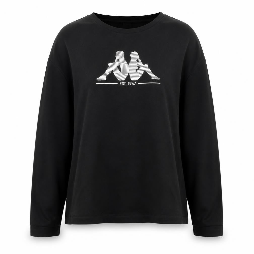 Womens UK 2XL Regular Kappa Black Pullover Sweatshirt