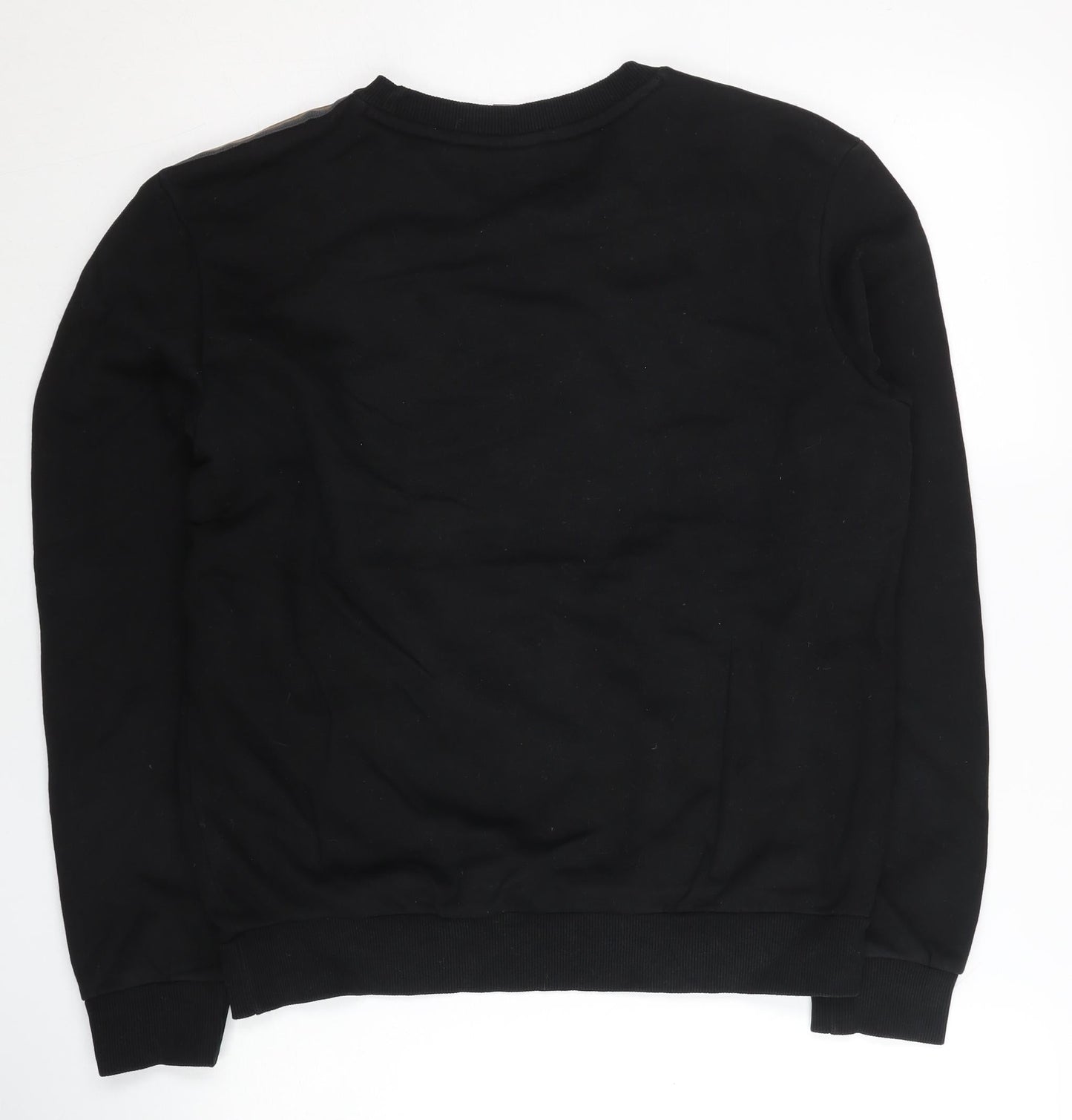 Puma Men’s Black Gold Logo Pullover Sweatshirt Size S Jersey Crew Neck