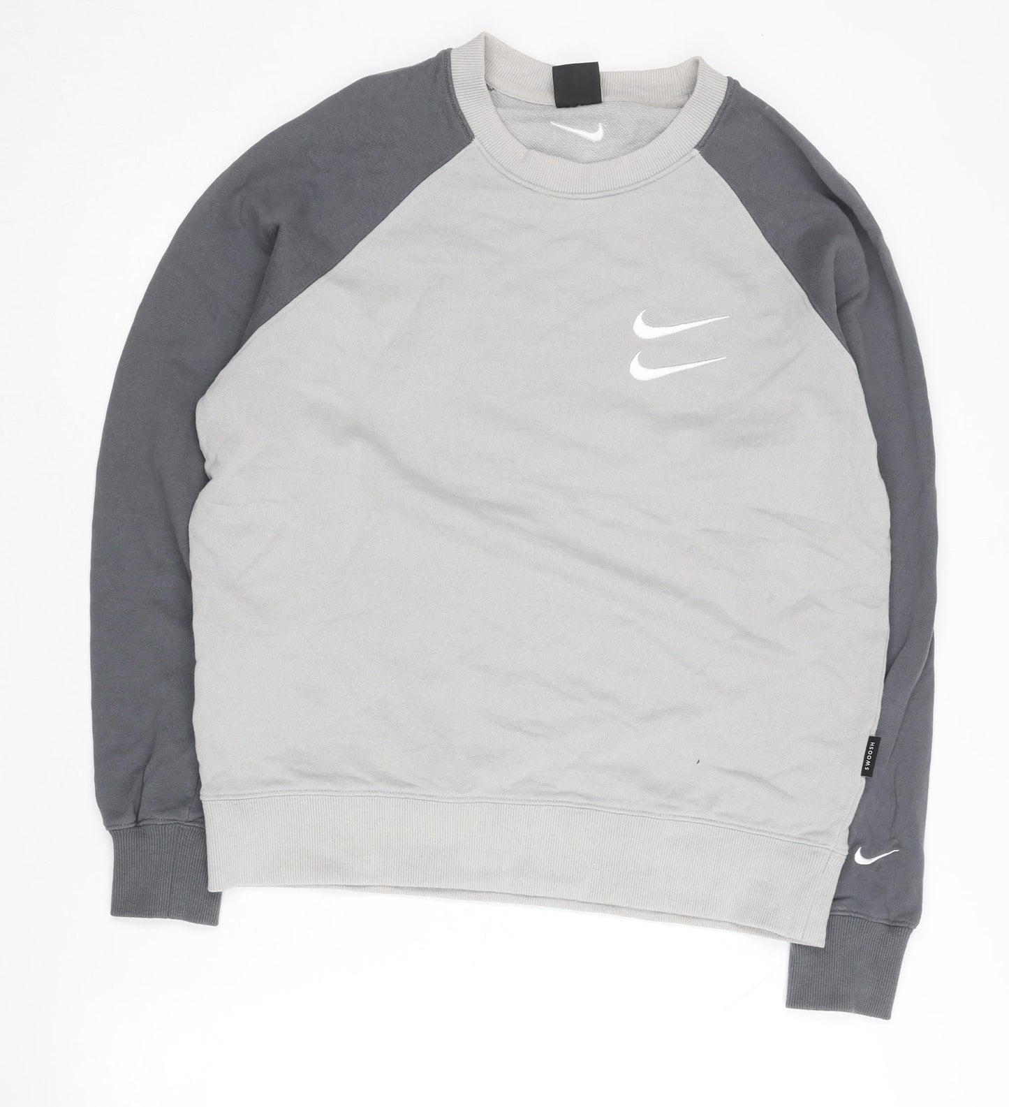 Nike Mens Grey Raglan Sleeve Crew Neck Logo Sweatshirt M