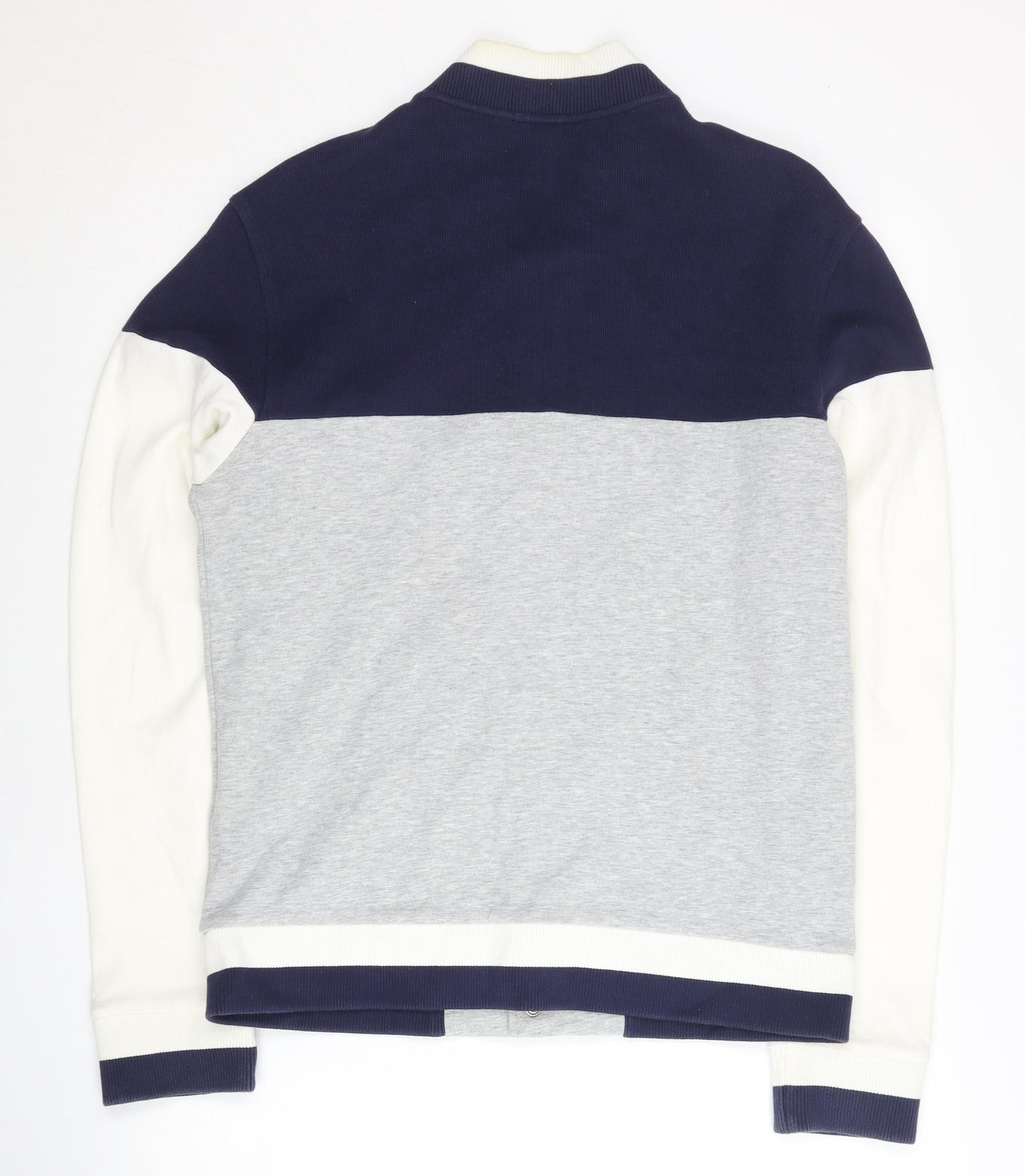 Kappa Men’s Blue Grey White Varsity Jacket L Regular Fit Cotton