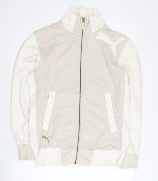 Puma Men’s Beige Track Jacket S Full Zip Stand Collar Sportswear