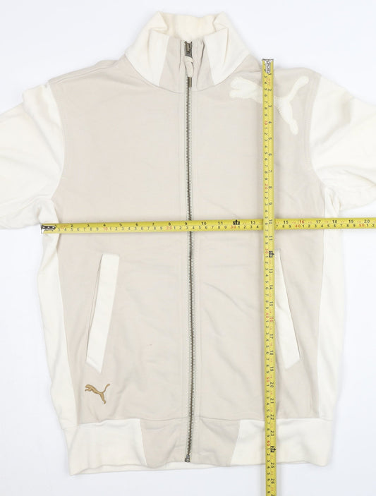 Puma Men’s Beige Track Jacket S Full Zip Stand Collar Sportswear