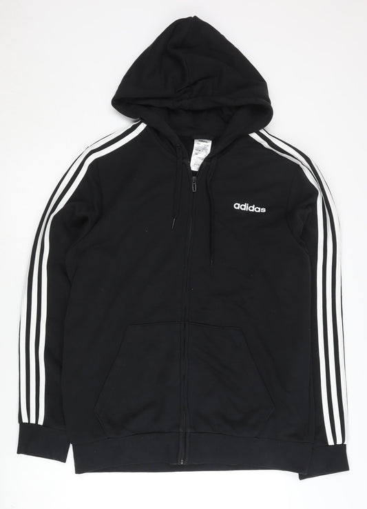 Adidas Men’s Black Full Zip Hoodie Size L Sports Jersey