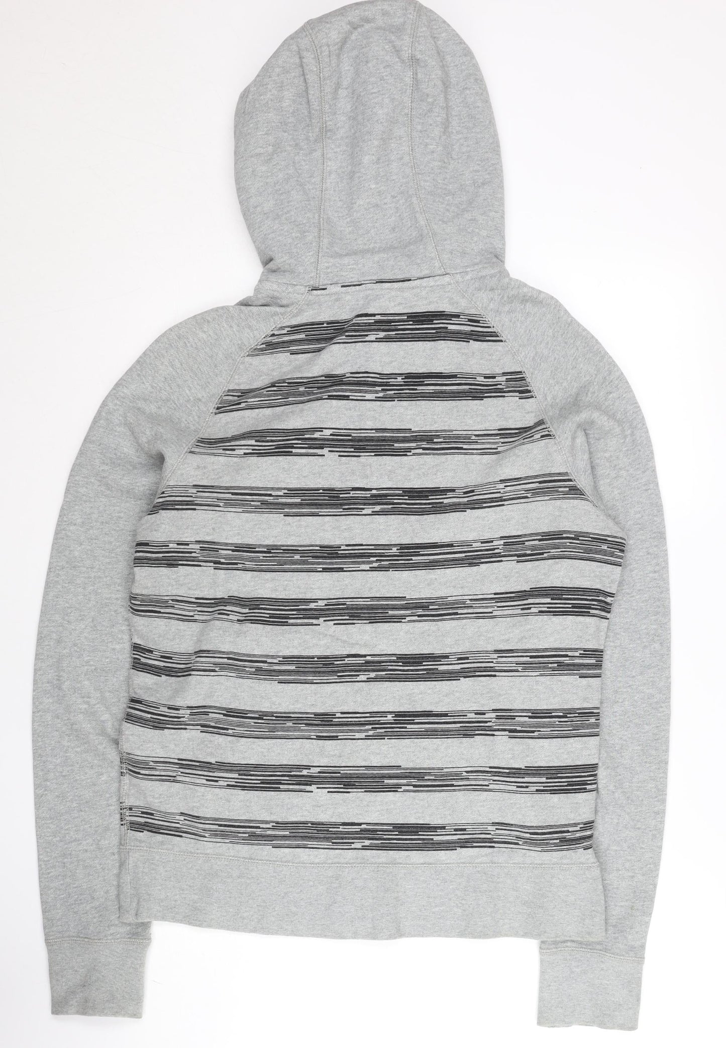 Nike Men's Grey Striped Full Zip Hoodie Size L Regular Fit