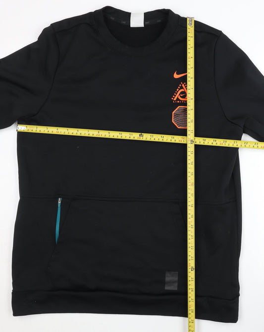 Nike Men’s Black Therma-Fit Pullover Sweatshirt 2XL Graphic Sportswear