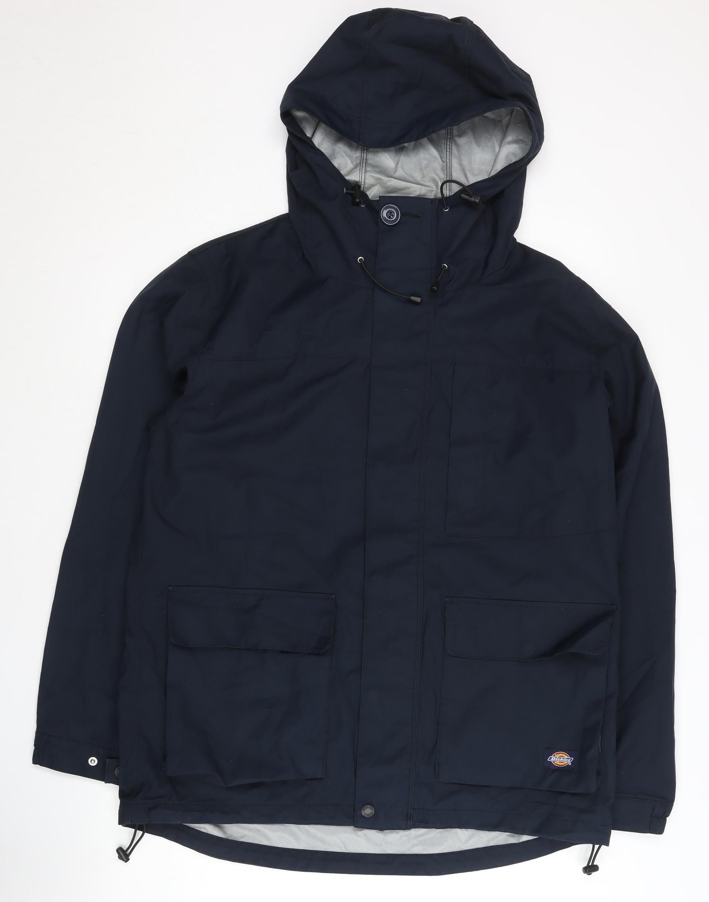 Dickies Men’s Blue L Hooded Parka Jacket Polyester Lined Casual Outdoor