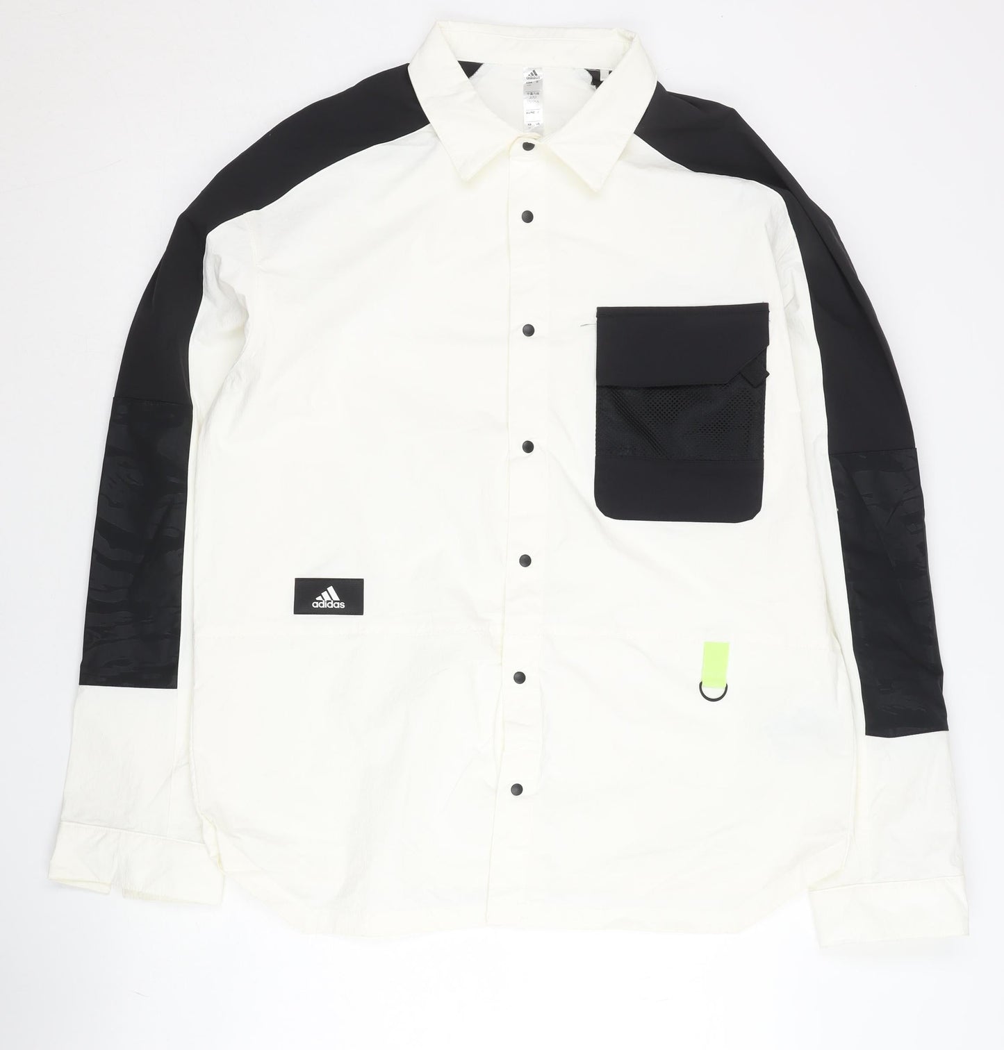 Adidas Men's White Black Lightweight Jacket M Regular Fit