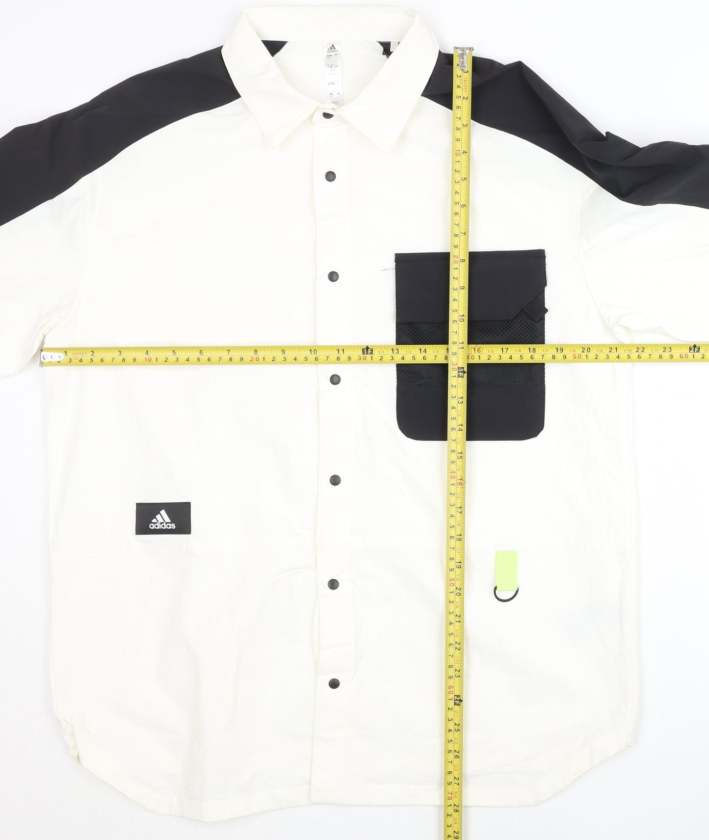 Adidas Men's White Black Lightweight Jacket M Regular Fit