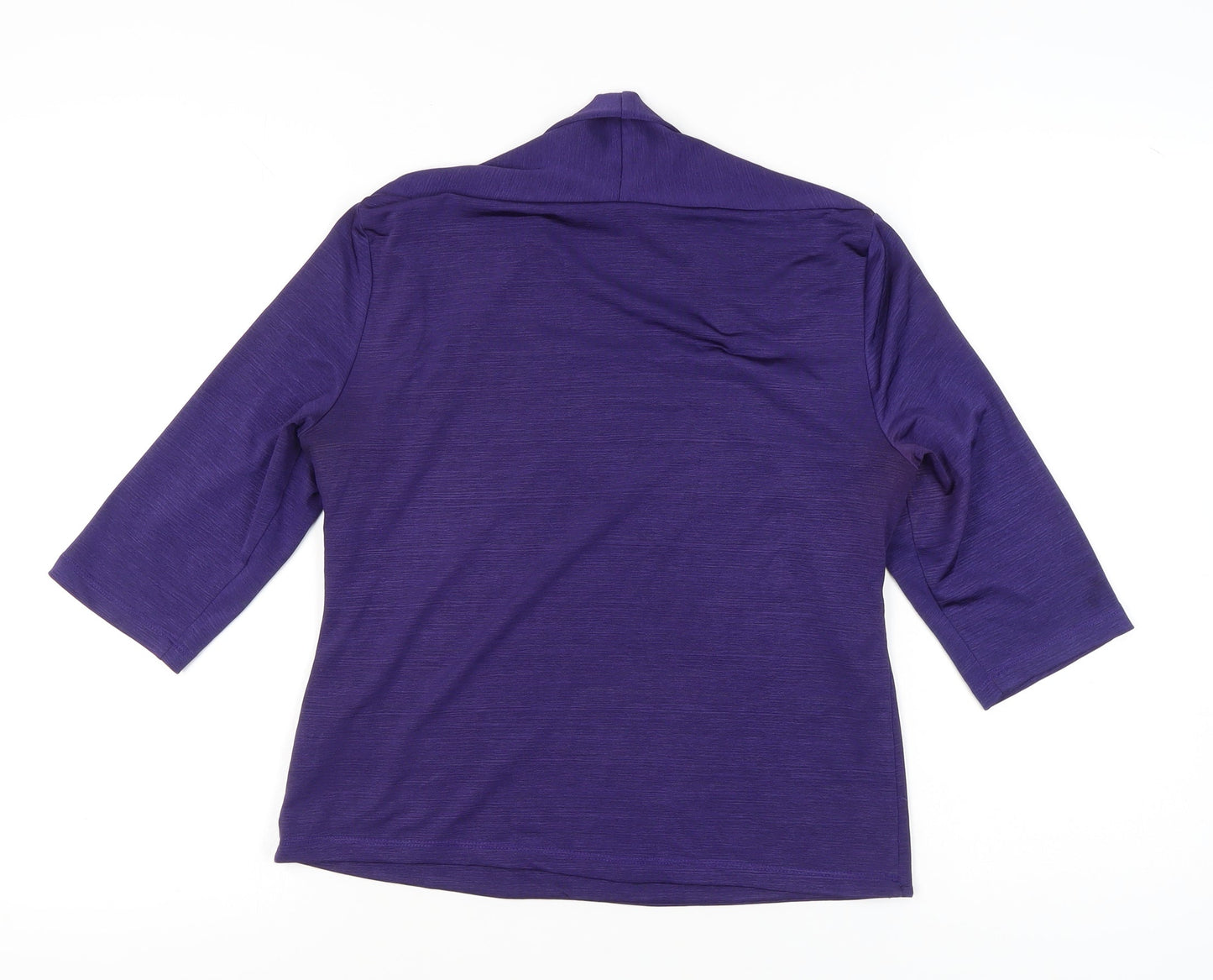 Minuet Women’s Purple Jersey Bolero Blouse UK 14 3/4 Sleeve Stretch