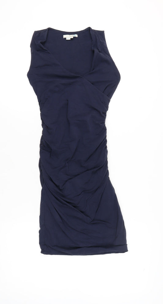 Boden Women’s Navy Blue Sleeveless Wrap Dress Size 6 Knee Length