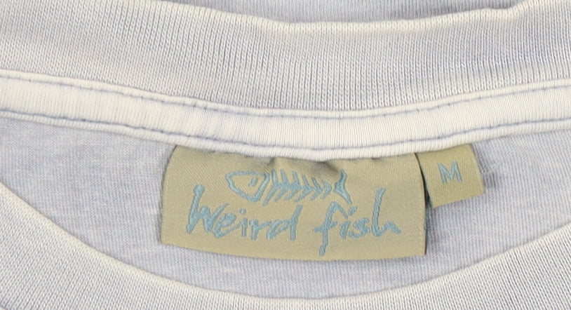 Weird Fish Men's Blue Graphic Cotton T-Shirt M Short Sleeve Funny
