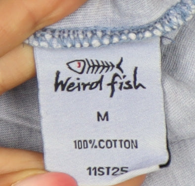Weird Fish Men's Blue Graphic Cotton T-Shirt M Short Sleeve Funny